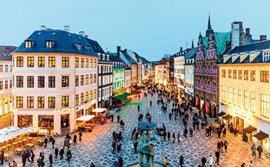 A view over Copenhagen at Christmas, Denmark